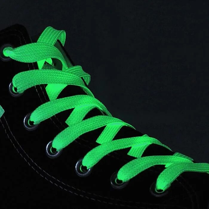 Шнурки UYN fast Lace System Green Fluo. Светящиеся шнурки. Неоновые шнурки. Шнурки светящиеся в темноте.