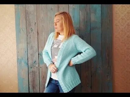 Кардиган спицами реглан видео