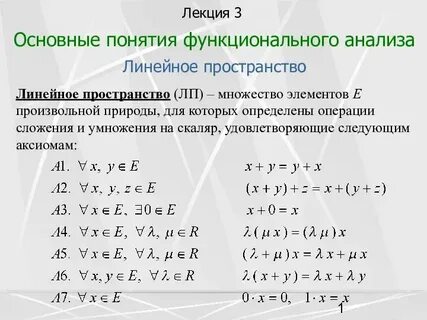 Является ли множество линейным пространством