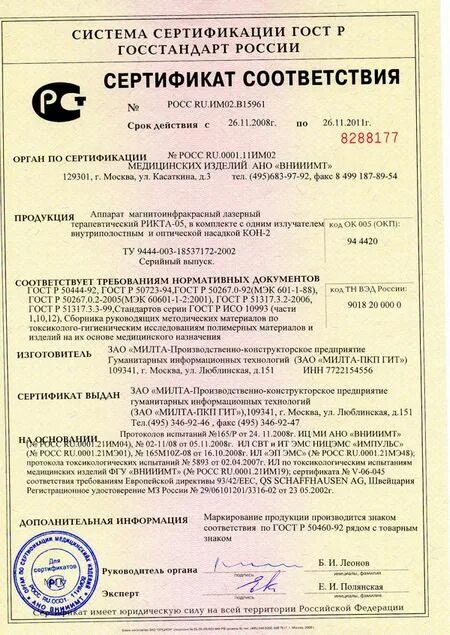 Дополнительная информация в сертификате
