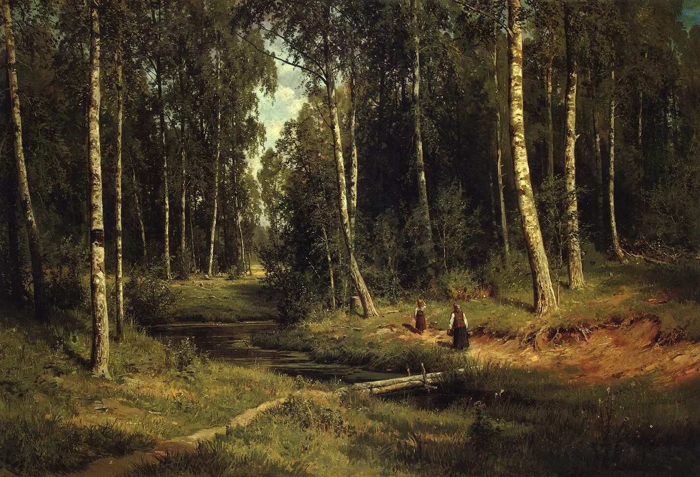 Ручей шишкина. Ручей в Березовом лесу. И. Шишкин. 1883.