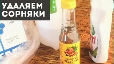 Соль с уксусом от сорняков пропорции