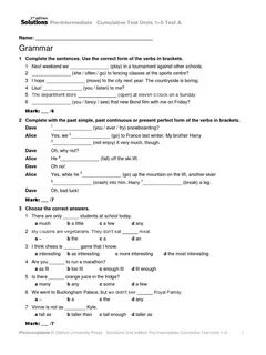 Solutions short test