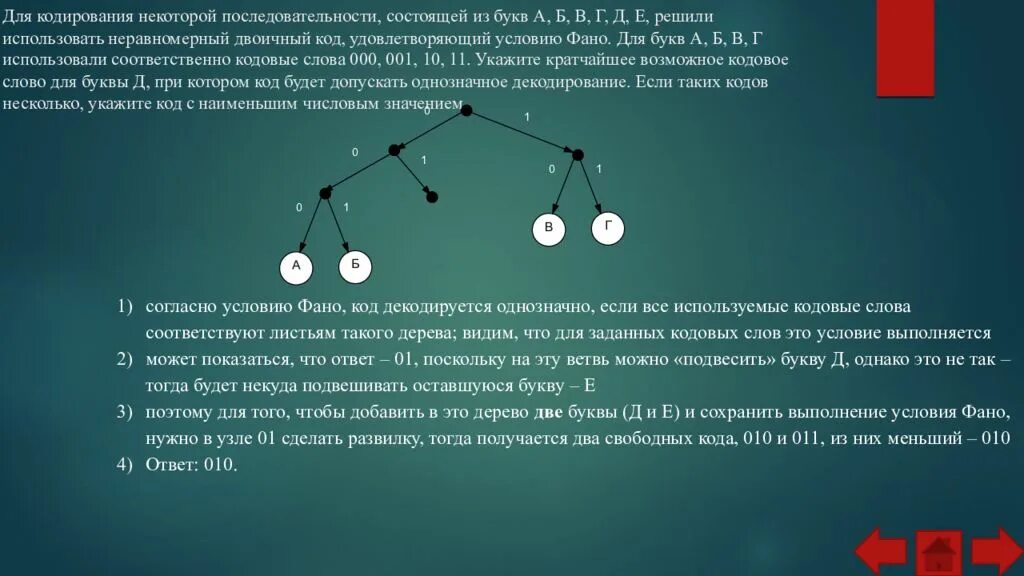 Для кодирования некоторой последовательности использовали. Для кодирования некоторой последовательности состоящей из букв. Условие ФАНО кодировка. Решение задач по информатике по ФАНО.