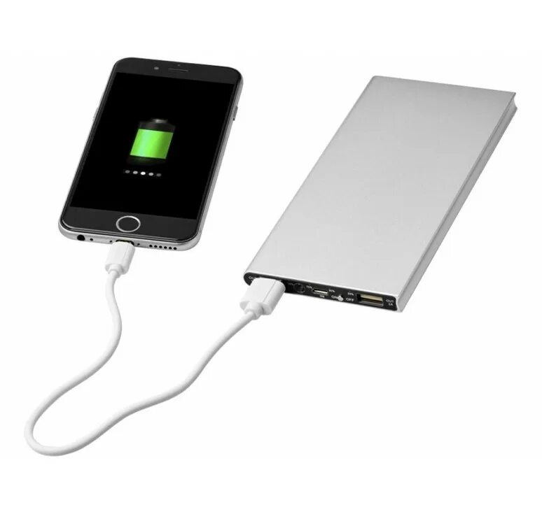 Power Bank серебристый. IPOWER портативная зарядка. Нетбук с зарядным устройством 8000mah. Зарядник карман.