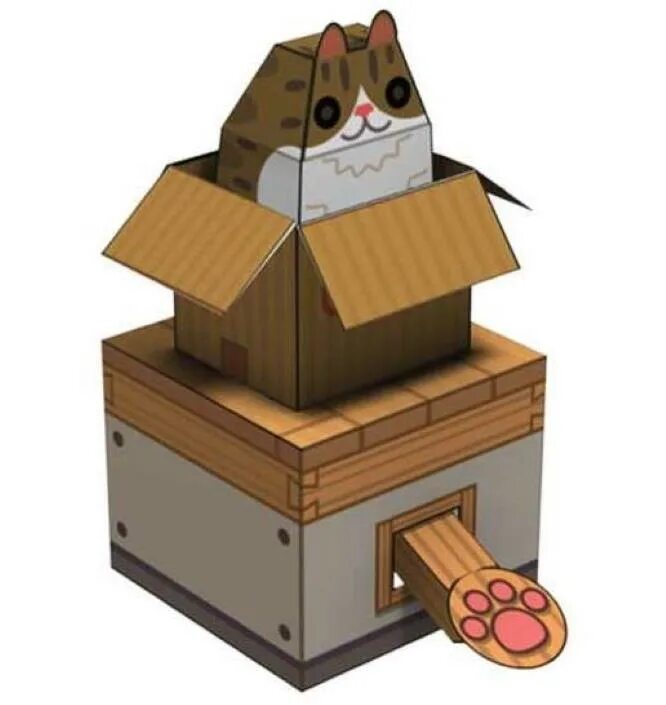 Домик для котика из бумаги распечатать