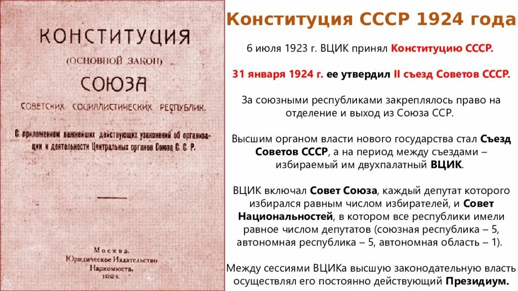 Конституция 1924 1925. 31 Января 1924 г. II съезд советов утвердил Конституцию СССР. 1924, 31 Января - Конституция СССР.. Первая Конституция СССР 1924. Конституция 1924 книга.