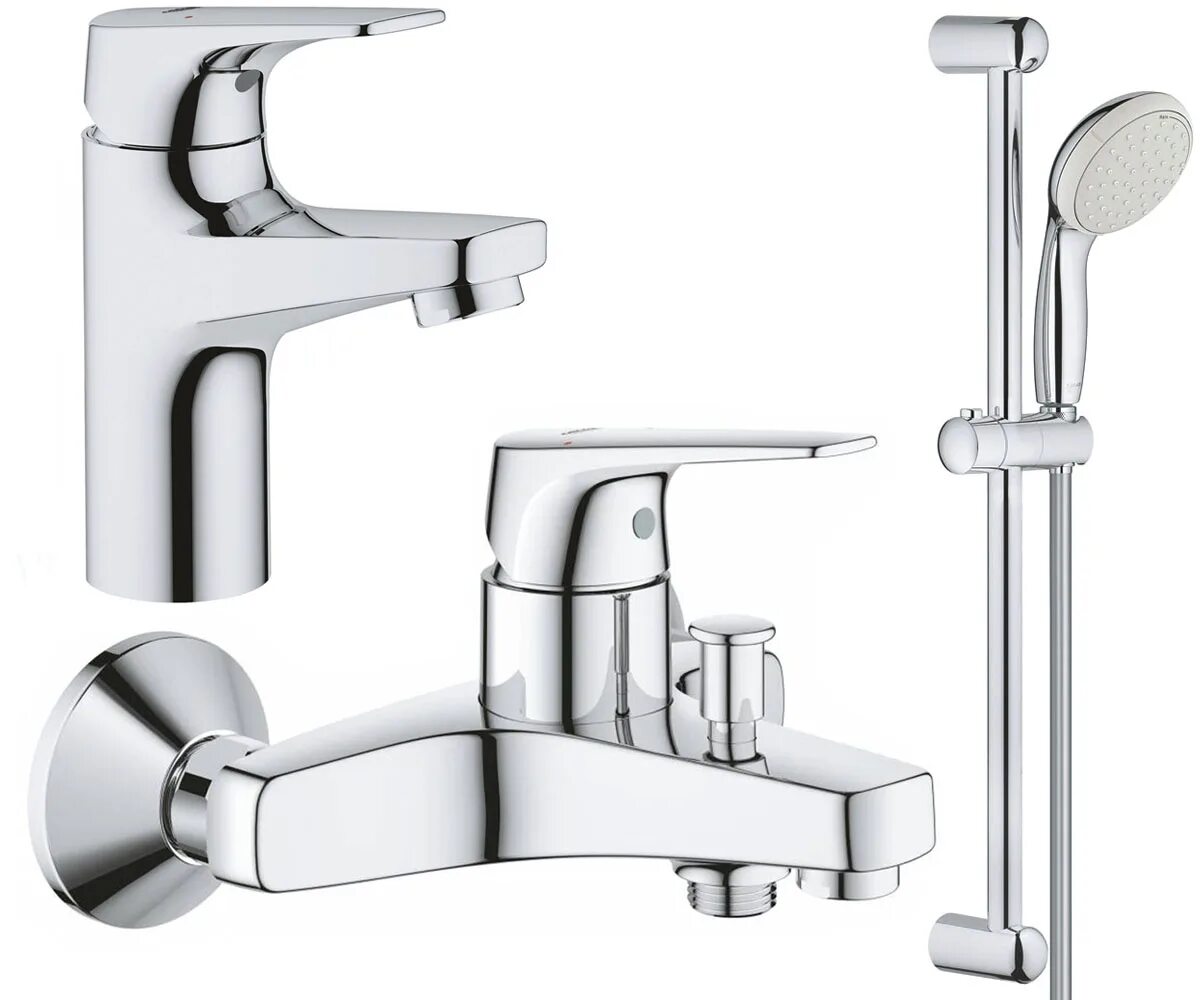 Grohe bauflow. Смеситель grohe bauflow 23601000. 23632000 grohe. смеситель для ванны с душем grohe baucurve 23599000 однорычажный хром. grohe bauflow 23751000.