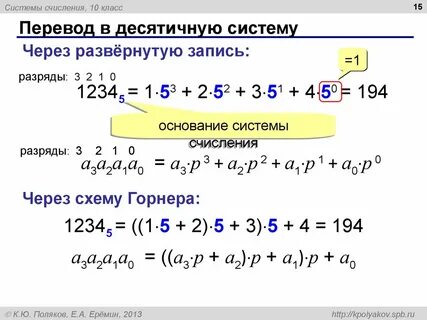 Система счисления горнера
