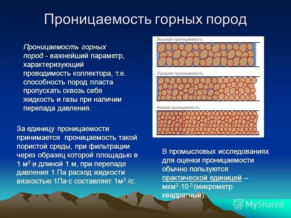 Способность пропускать воду. Типы проницаемости горных пород. Проницаемость нефтесодержащих пород. Коэффициент проницаемости пласта классификация. Проницаемость горной породы коэффициент фильтрации.