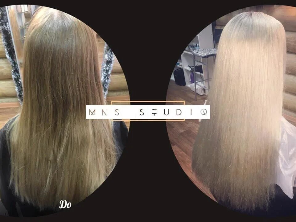 Блонд до и после тонирования. Тонировка волос блонд. Баня для волос тонирование с корректором. Тонирование в салоне. Осветленные волосы.