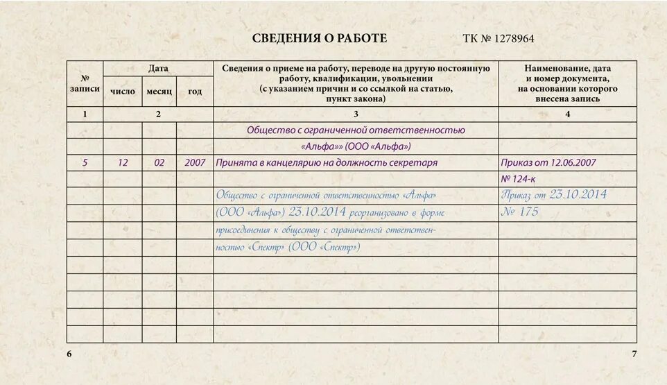 Реорганизация в форме преобразования образец. Запись о реорганизации в трудовой книжке образец. Запись в трудовой книжке при реорганизации в форме присоединения. Запись о преобразовании в трудовой книжке. Реорганизация юридического лица запись в трудовой книжке.