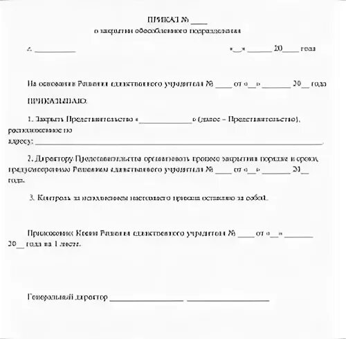 Решение об открытии филиала
