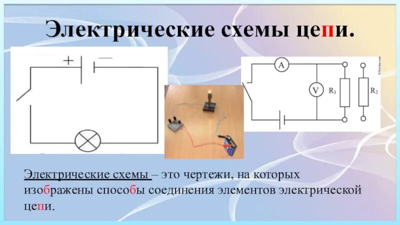 Монтажная схема электрической цепи примеры. Схемы включения в электрическую цепь. Урок электрической схемы. Урок электрической схемы. Схемы электрических цепей 8 класс.