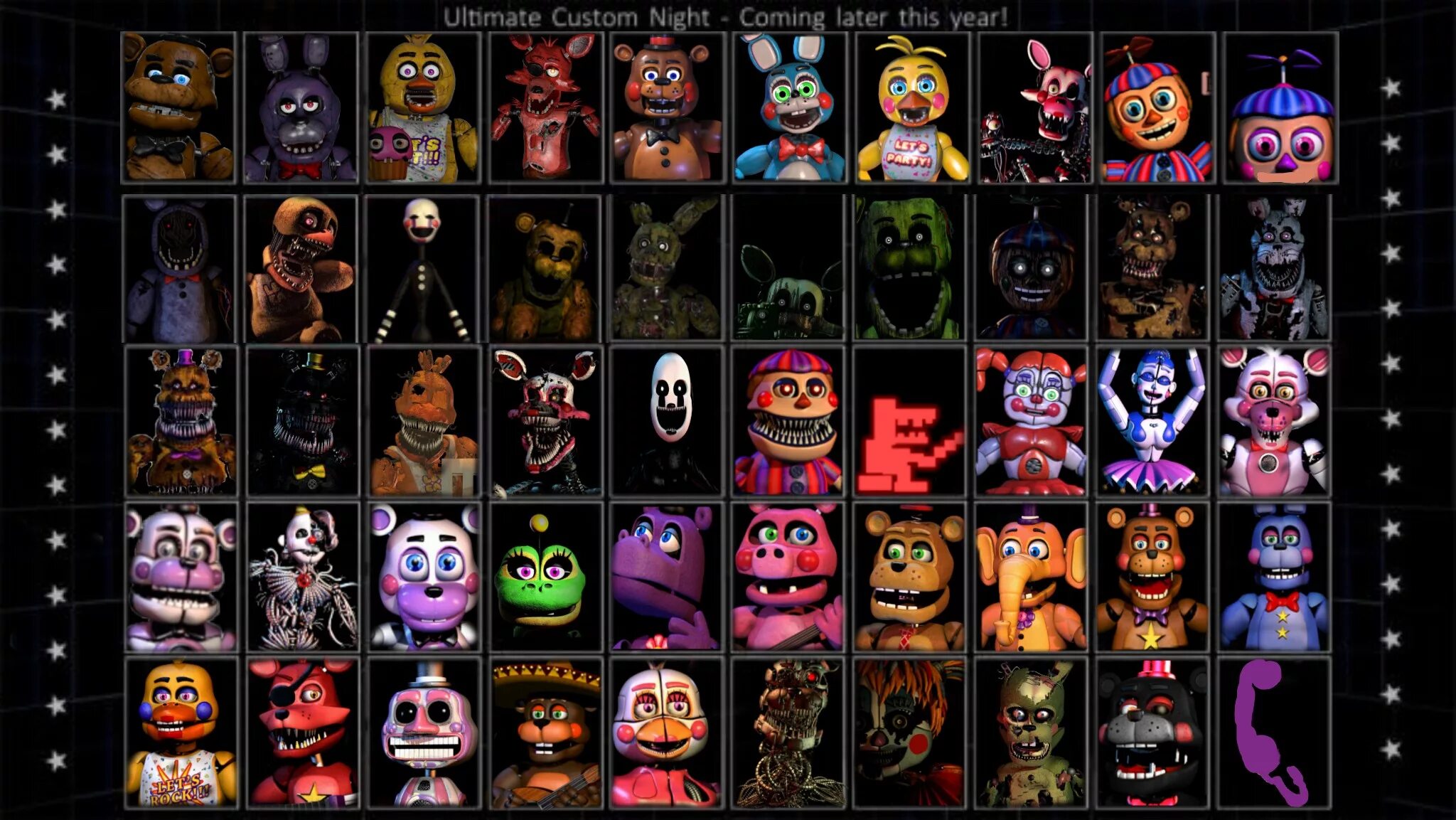 Ultimate custom night аниматроники. Фредди кастом Найт. Ультимейт кастом Найт. ФНАФ ультимейт кастом Найт. Фредди из Ultimate Custom Night.