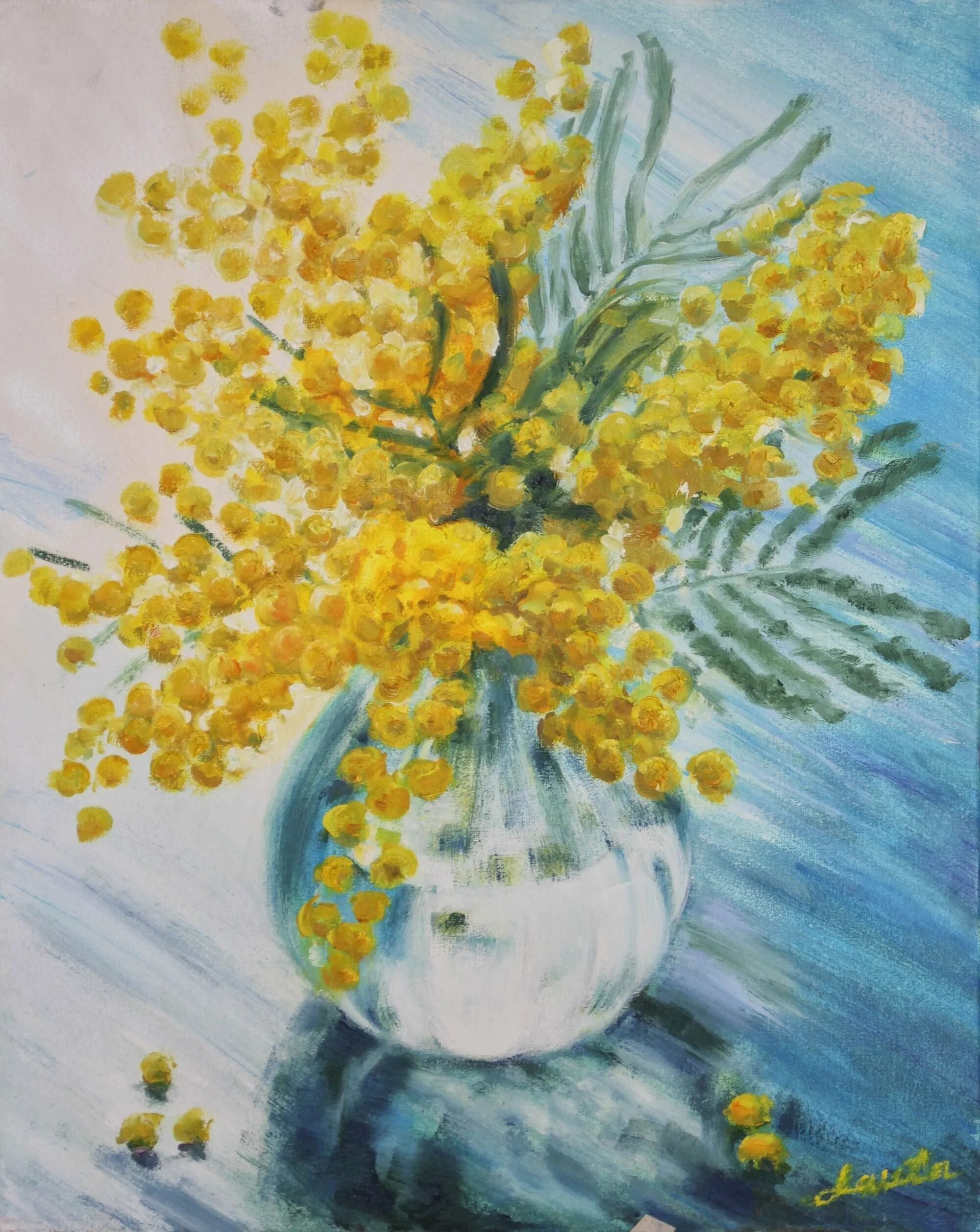 Мимоза в вазе гуашь. Мимоза гуашью. Андрияки художник мимоза. Мимоза живопись кончаловский. Мимоза пуантилизм.