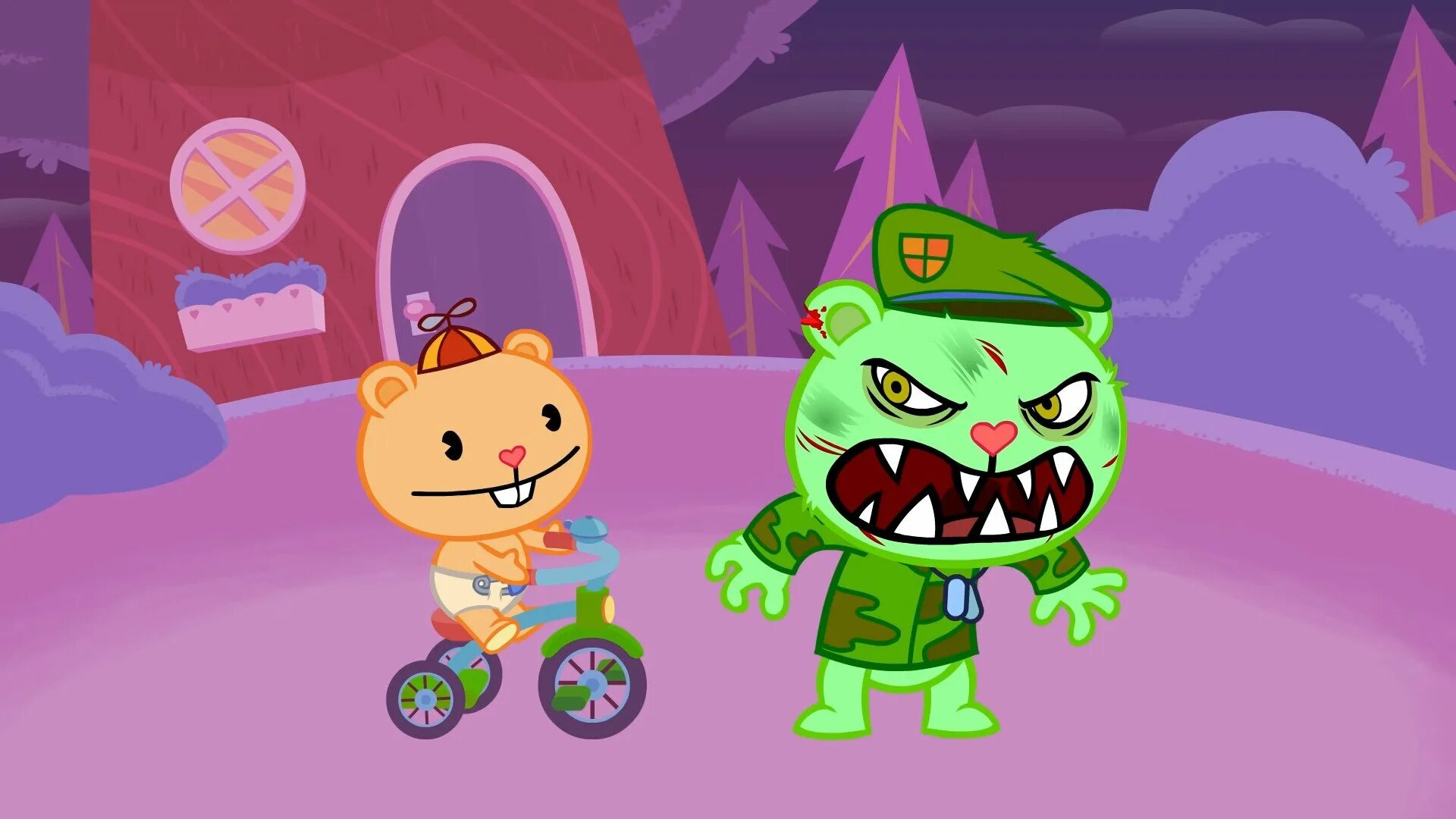 Где животные убивают друг друга. Счастливые Лесные друзья Happy Tree friends. Хэппи 3 френдс.