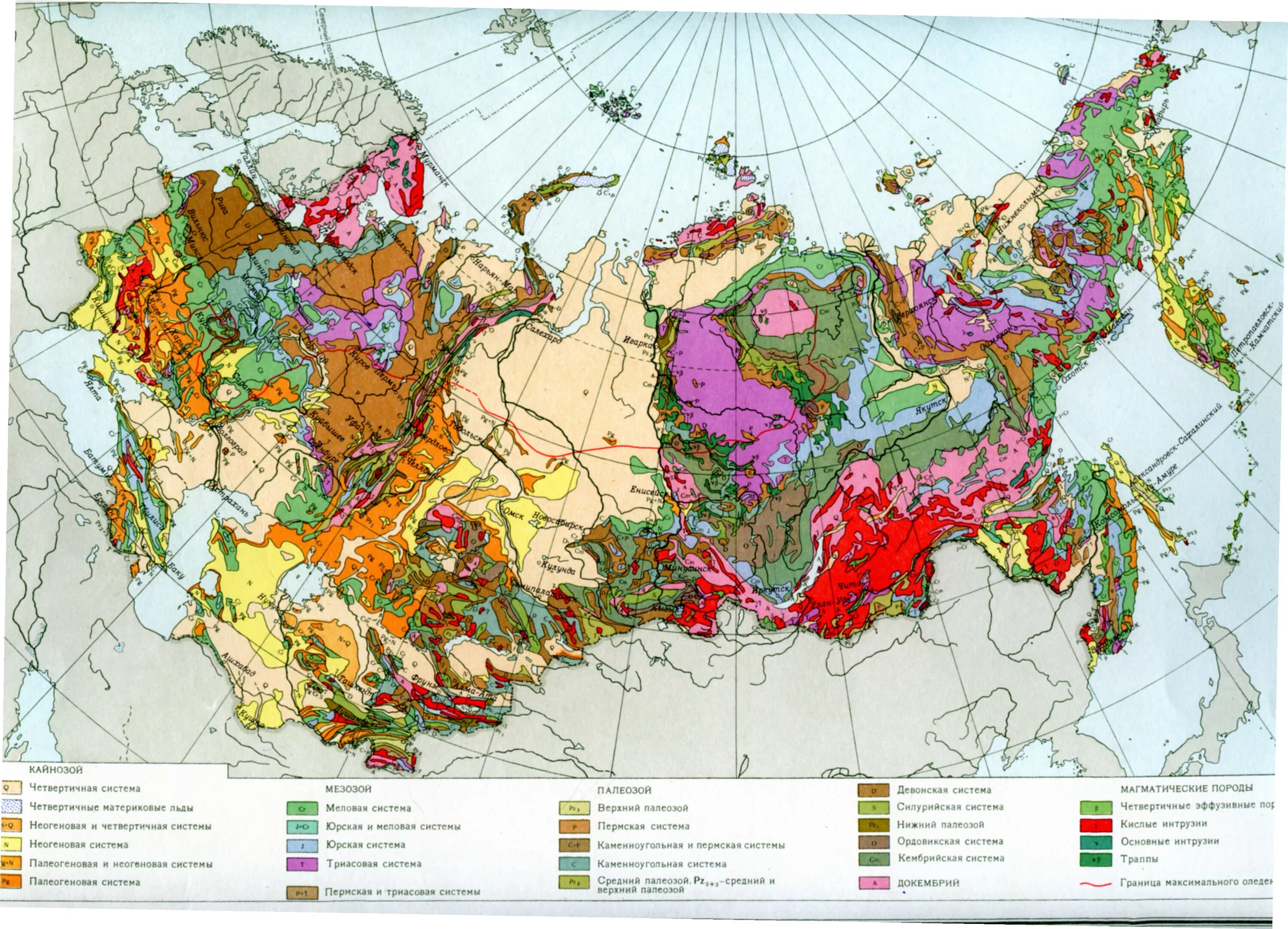 Карта геологии России. Геологическая карта территории России. Общая Геологическая карта России. Карта горных пород России. Граница эр в россии