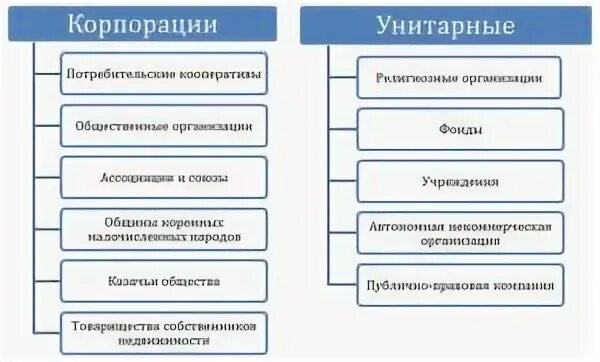 Корпоративные и унитарные некоммерческие организации. Виды юридических лиц корпоративные и унитарные. Корпоративные и унитарные организации отличия. Корпоративная и унитарная организация различия. Унитарное членство