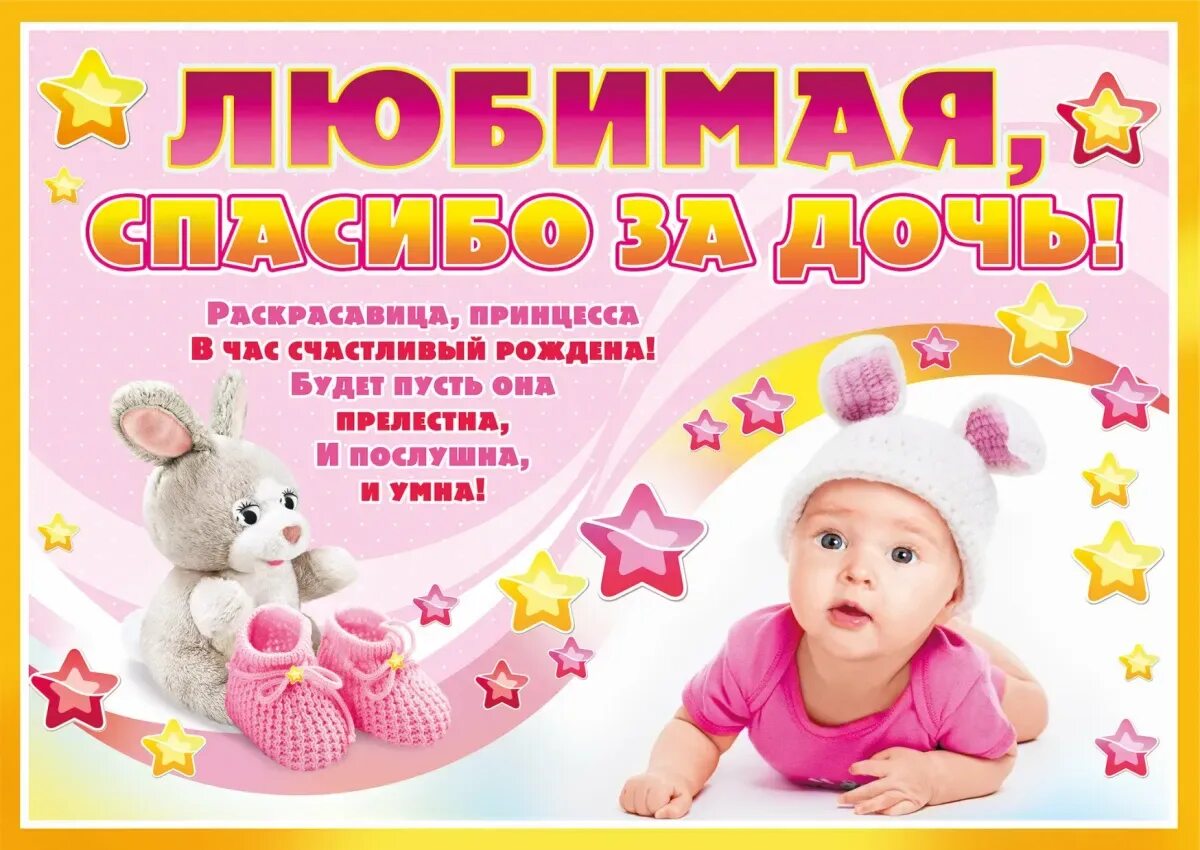 Спасибо за дочку прикольные. Поздравление мужу с рождением дочки от жены. Слова благодарности за рождение дочери. Поздравление любимой дочери. Плакат "спасибо за дочку".