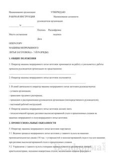 Рабочая инструкция документ