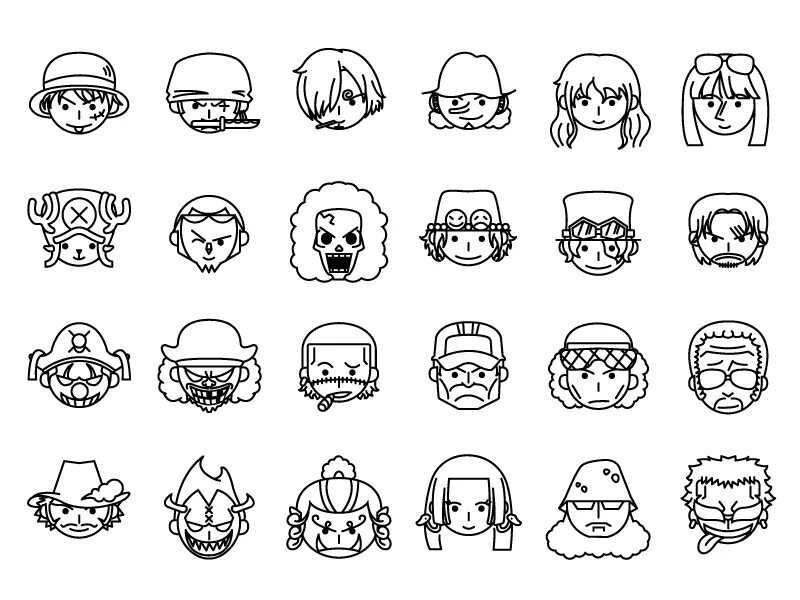 Character icons. Иконки для приложений Ван Пис. Иконки для приложений в стиле Ван Пис. Character icon.