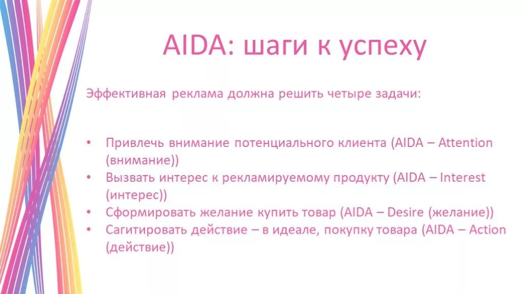 Модели рекламного текста. Aida модель рекламного воздействия. Рекламная схема Aida. Aida техника продаж.