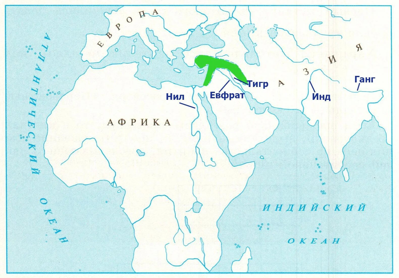 Река ганг на карте впр 5 класс. Тигр и Евфрат на контурной карте. Инд ганг Брахмапутра тигр и Евфрат.