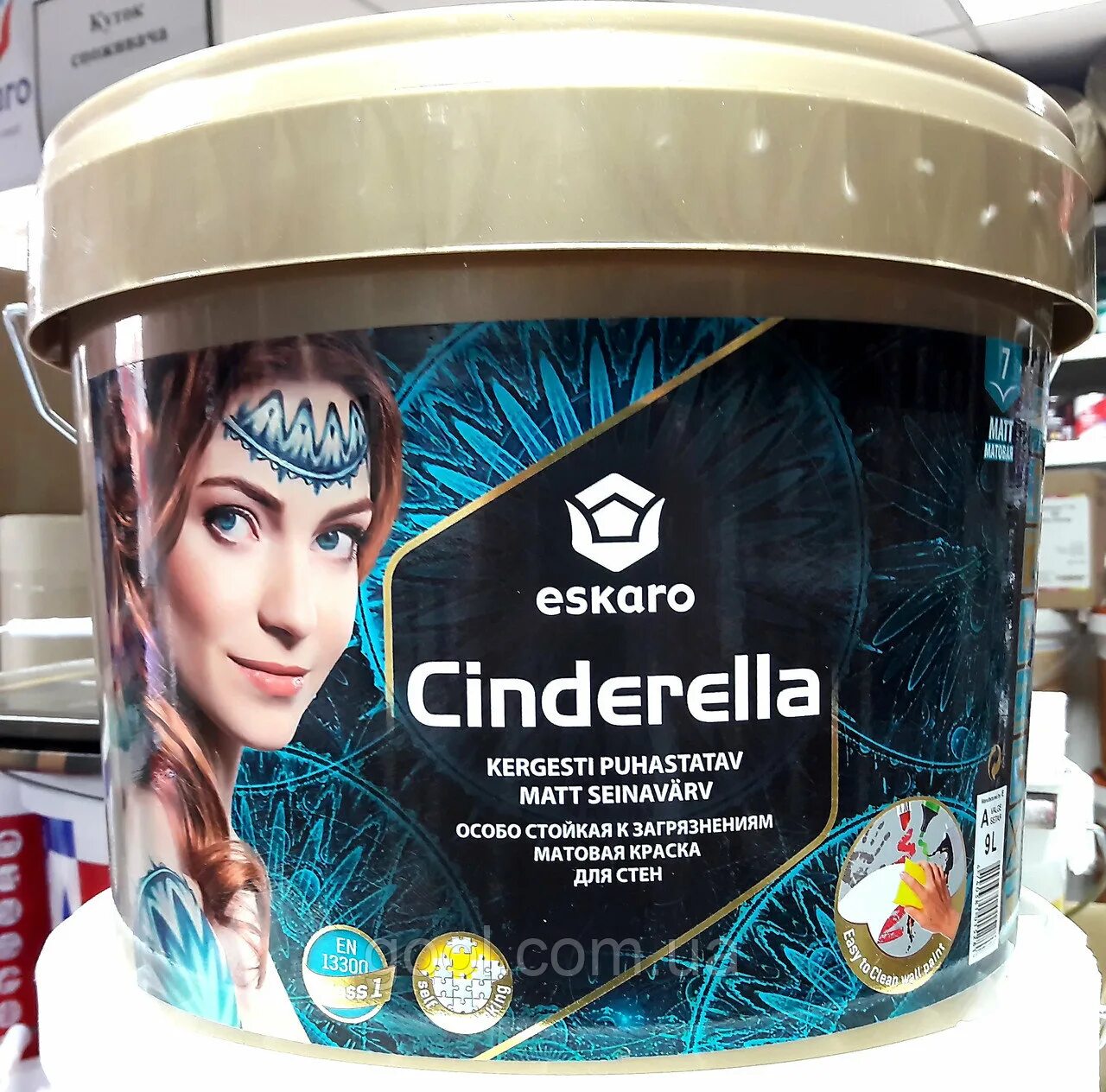 Краска eskaro. Eskaro cinderella. краска эскаро 9 литров. cinderella краска. краска синдерелла в каких ведрах.