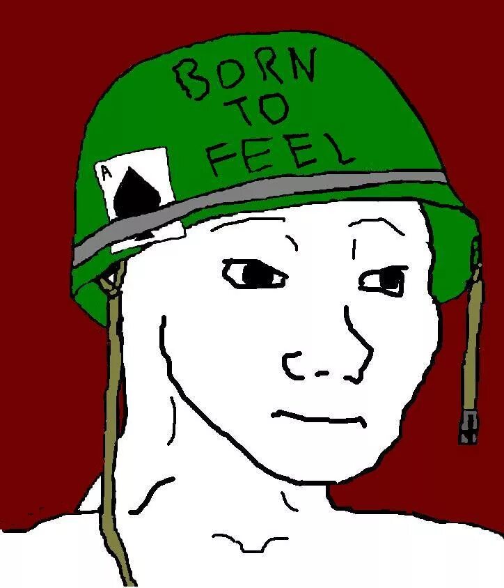 Wojak Вьетнам. Vojak солдат. Wojak военный. Born to think