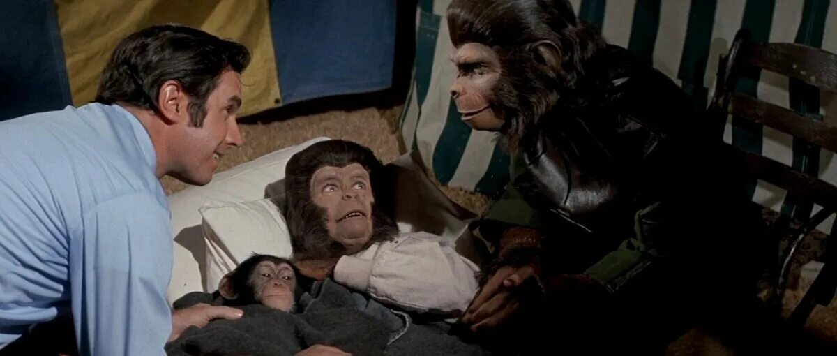 планета обезьян 1971. бегство с планеты обезьян 1971. родди макдауэлл из планеты обезьян. бегство с планеты обезьян 1971. планета обезьян зира и корнелиус.