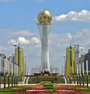 Bayterek Tower in Astana, Kazakhstan.