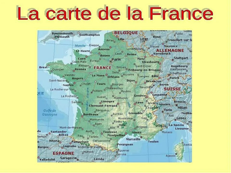 Карта Франции крупные города и реки. Географическая карта Франции. Франция карта географическая карта.