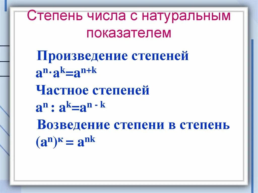 Какое число является коэффициентом произведения. Возведение в степень 7 класс Алгебра. Возведение числа в степень 7 класс. Возведение в степень правило 7 класс. Алгебра 7 класс возведение в степень произведения и степени.