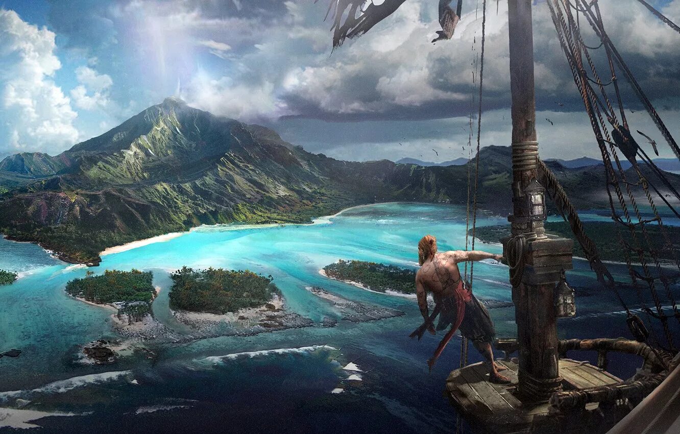 архипелаг пирата. остров арт. Skull and bones игра корабли. таинственный остров корабль. пираты карибского моря карта ига.