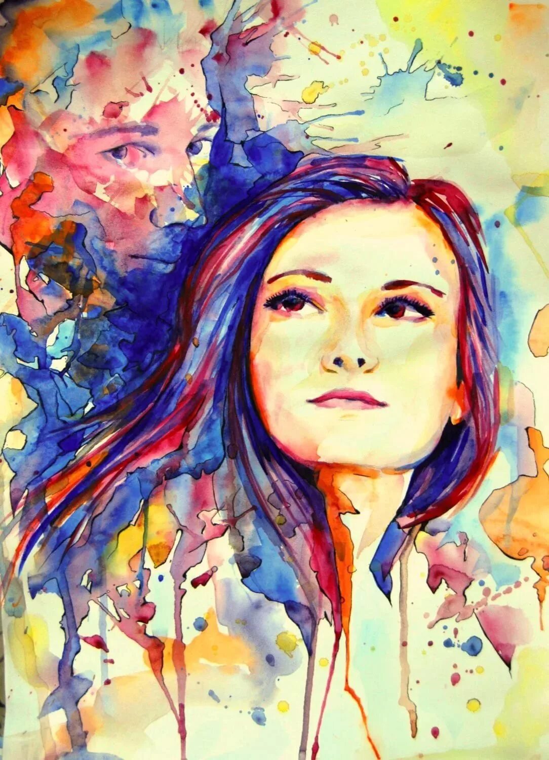 Портрет девушки красками. Красивая девушка с краской. Модные иллюстрации девушек. Краски рисунок девочки. Рисунки акварелью.