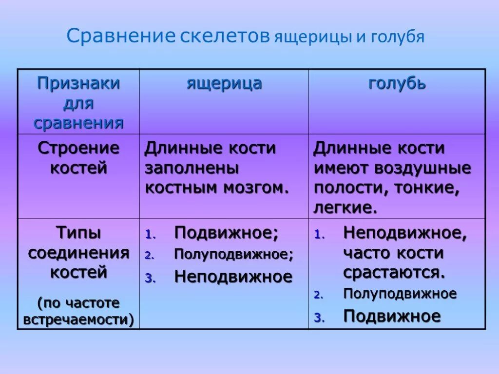 Сравнение ящерицы и голубя. Сходства скелета лягушки и ящерицы. Сравнение скелета лягушки и ящерицы таблица. Сравнение ящерицы и лягушки.