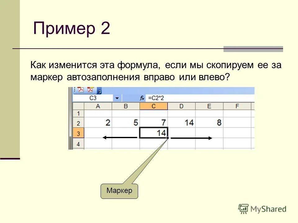 Скопировать формулы в строке. Маркер автозаполнения. Построение формул копирование формул автозаполнение рядов. С помощью маркера автозаполнения Копировать формулы в ячейки.