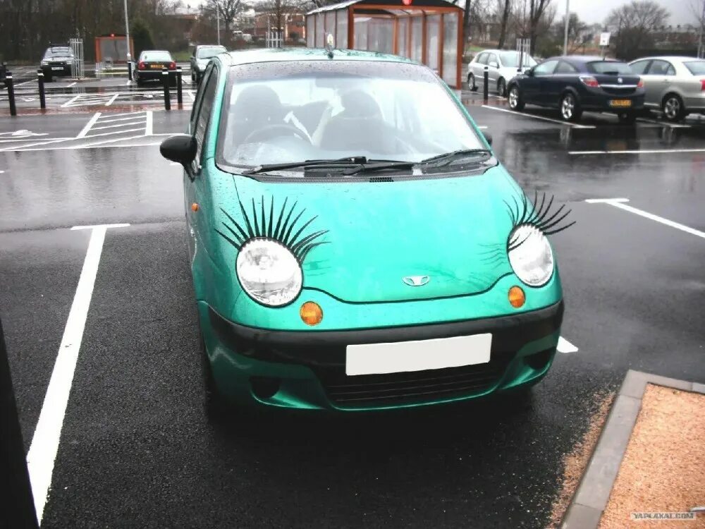 Daewoo matiz с ресницами. Зеленоглазых авто. Аэрография на авто глаза. Зеленоглазых авто. Зеленоглазых авто.