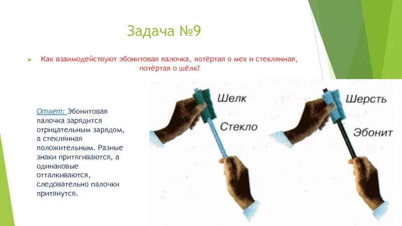 Эбонитовую палочку потерли о мех. Эбонитовая палочка потёртая о мех. стеклянную палочку потёрли о шёлк. стеклянная палочка потертая о мех. электризация эбонитовой палочки о мех.