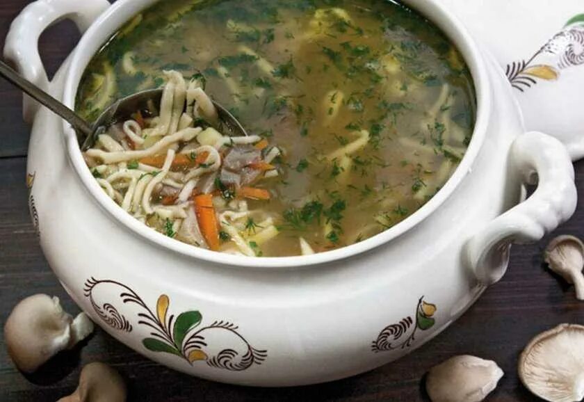 Вешенки приготовление супа. Грибной суп с вешенками. Суп грибной с вешенок. Суп с грибами вешенками. Суп лапша грибная.