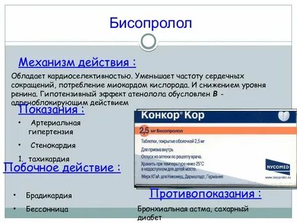 Бисопролол побочные действия для женщин