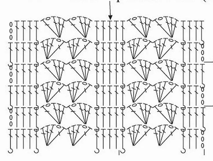 Вертикальный узор крючком