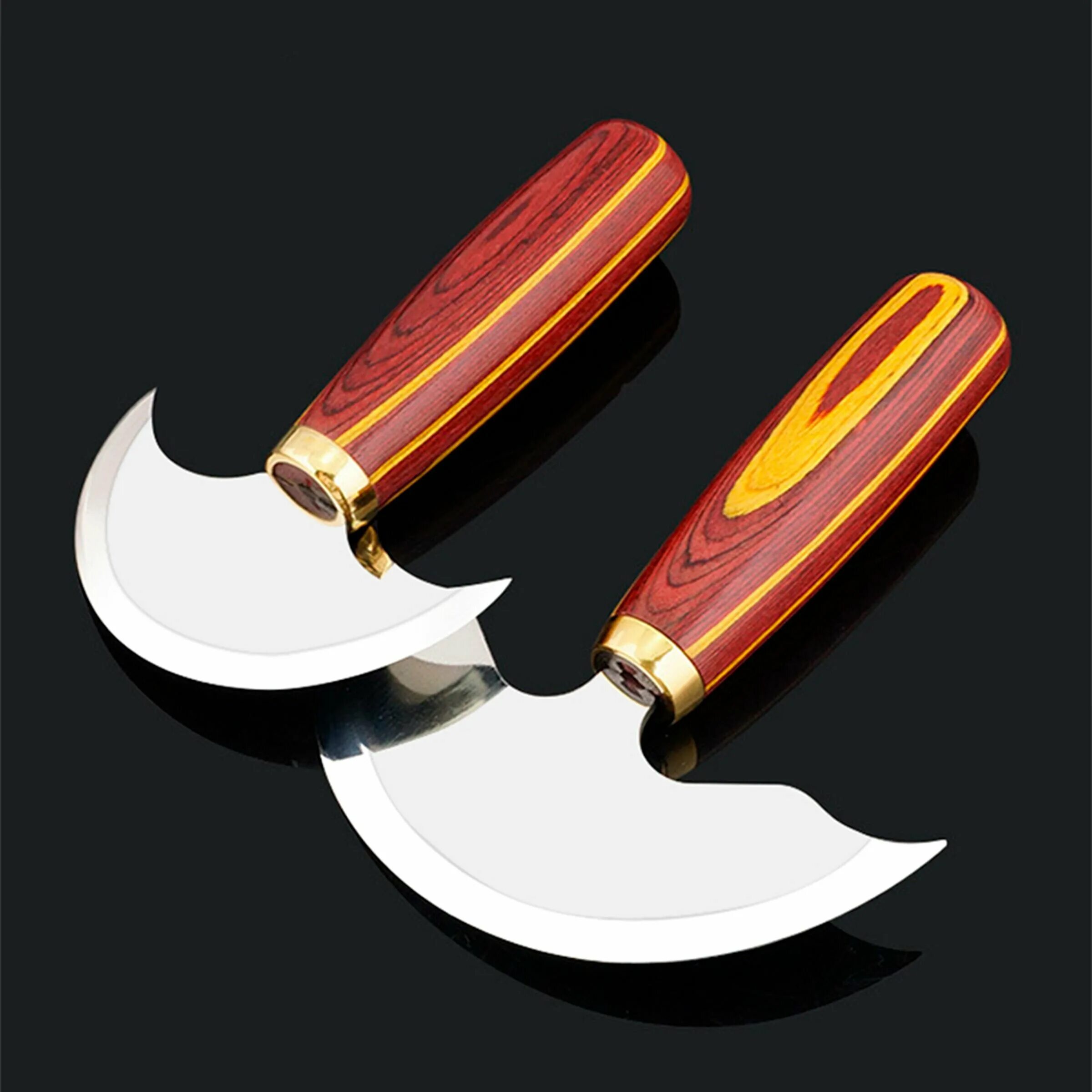 нож полумесяц. нож для снятия шкур. нож для сбора трав. нож полумесяц для мяса. нож для работы по коже полумесяц.