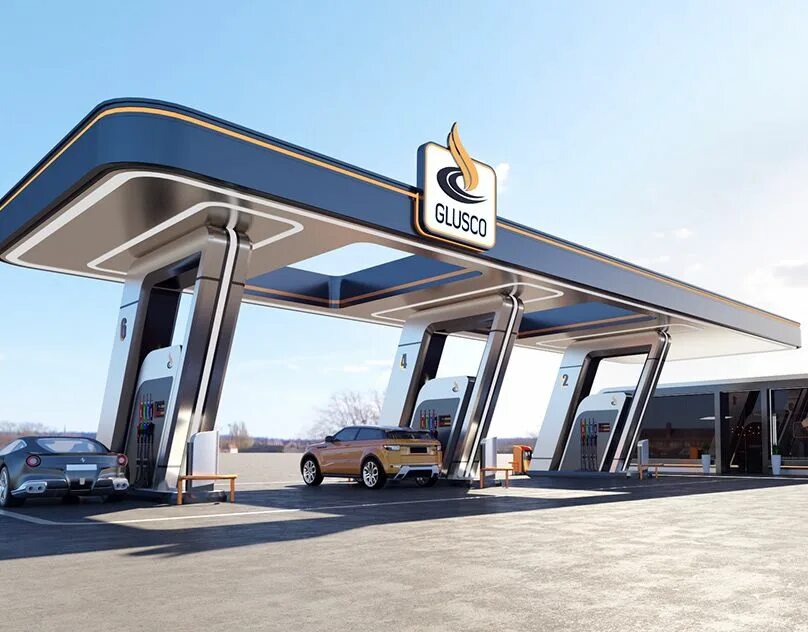 Glusco (Gas Stations). Заправочная станция "Gas Station", Baghera. Ребрендинг АЗС Славнефть. Petrol Station ( Gas Station).