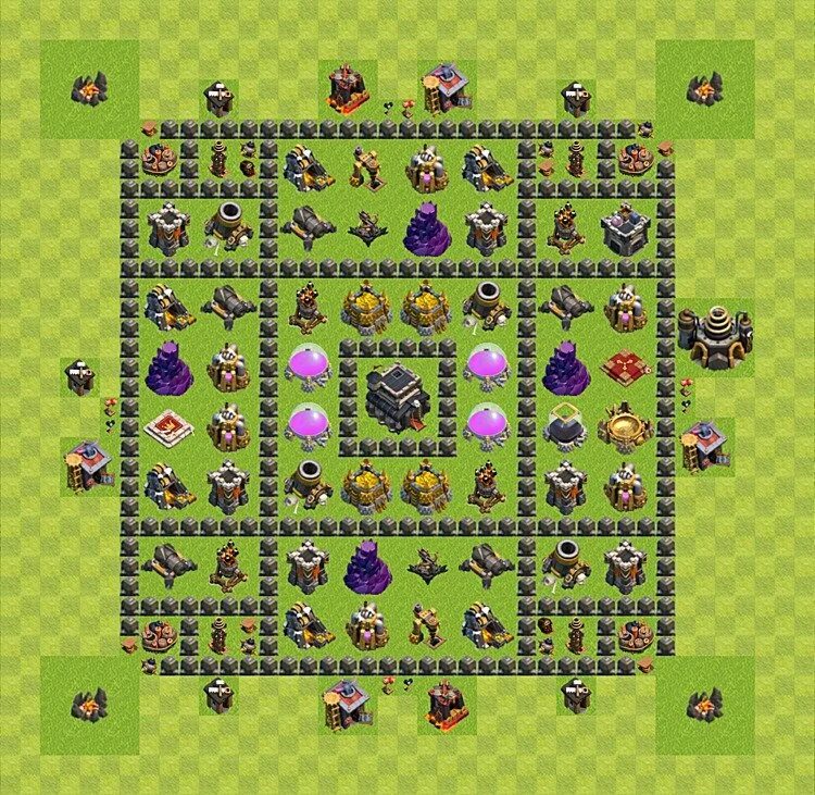 Clans карты. Ратуша 9 уровня Clash of Clans. База для 9 ратуши в Clash of Clans. Карта для 9 ратуши. Расстановка в клэш оф кланс 9 ратуша.