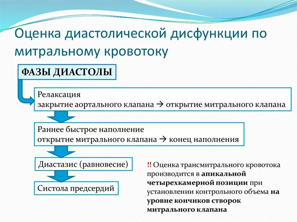 Степени диастолической дисфункции. Типы диастолической дисфункции ЭХОКГ. Оценка диастолической дисфункции. Критерии диастолической дисфункции. Диастолическая дисфункция патогенез.