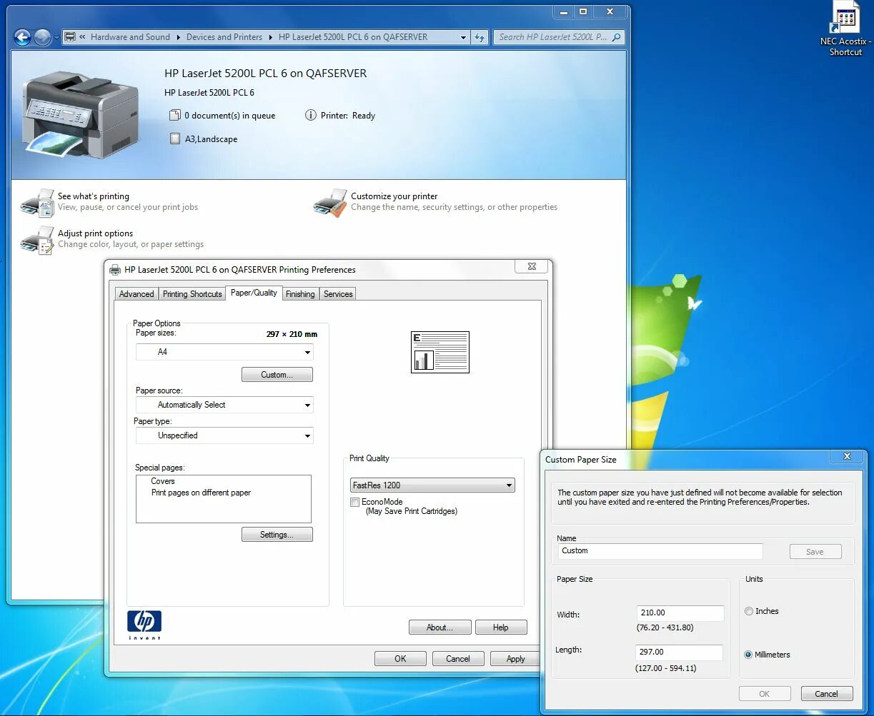 Universal print driver for windows pcl5