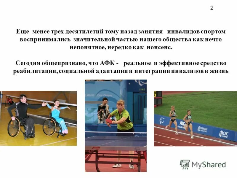 адаптивная физическая культура содержание