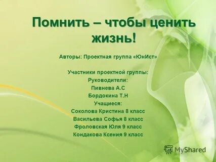 Проект автор жизни